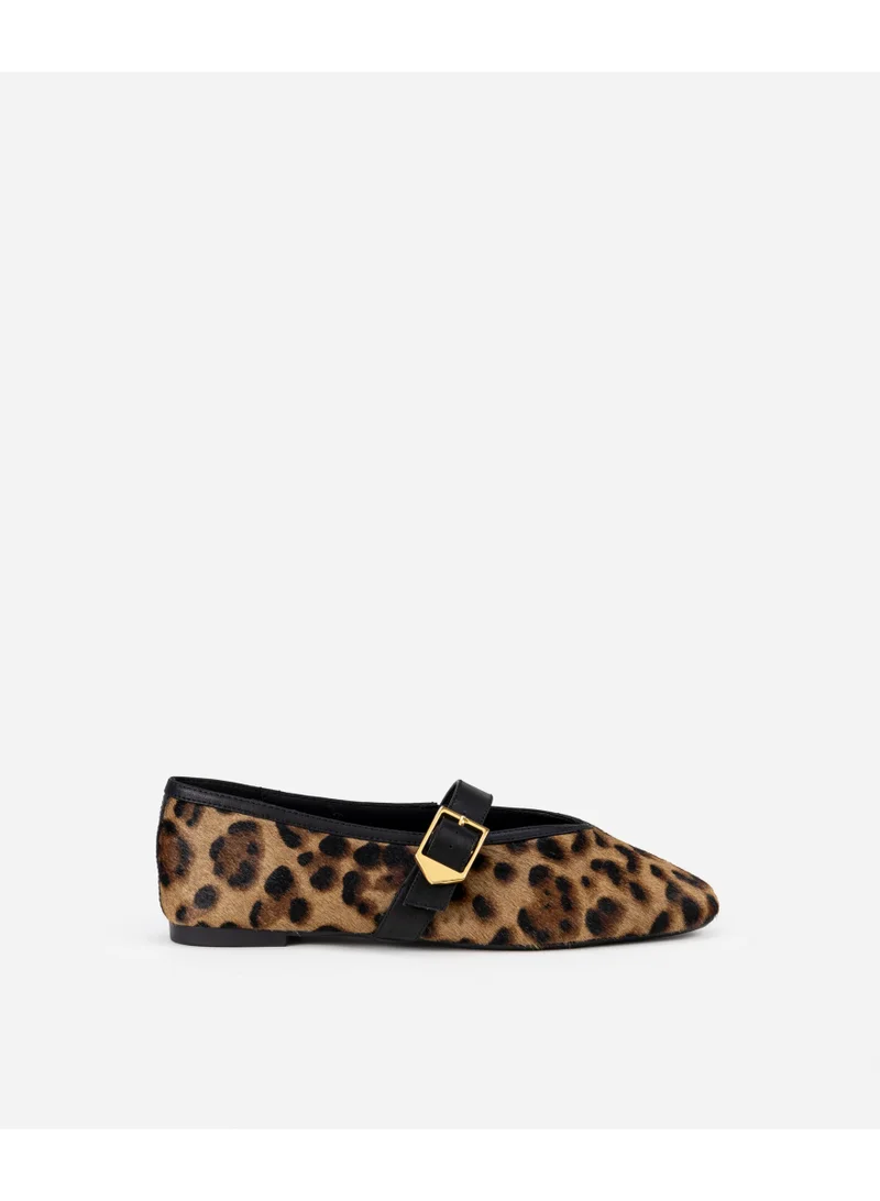Leopard Print Pony Hair Flats
