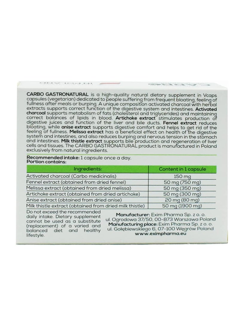 إكسيم فارما كاربو دعم المعدة، الراحة الهضمية، 30 كبسولة - Image 4
