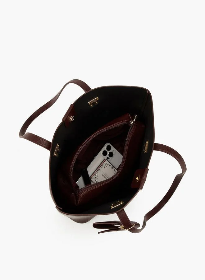 فلورا بيلا من شو إكسبرس Textured Tote Bag With Pouch And Card Holder
