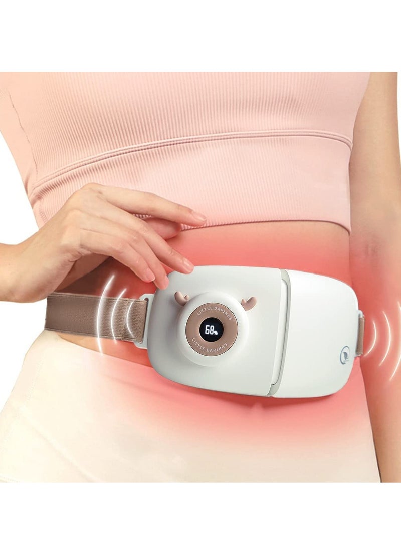 Captaintech Menstrual Heating Pad for Cramps Portable Wireless Fast 4 Heat Levels and 5 Massage Modes Foldable Massage Belt for Waist Belly Back Pain Relief for Women and Girls - Image 1