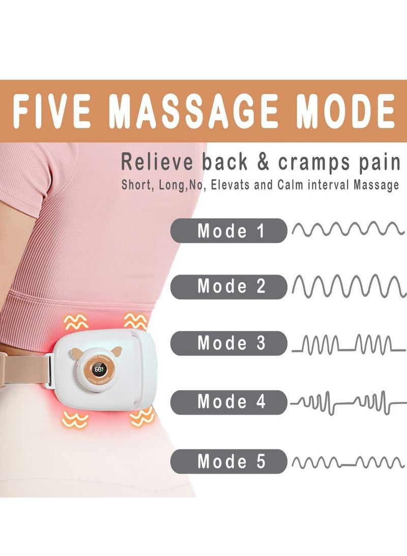 Captaintech Menstrual Heating Pad for Cramps Portable Wireless Fast 4 Heat Levels and 5 Massage Modes Foldable Massage Belt for Waist Belly Back Pain Relief for Women and Girls - Image 4