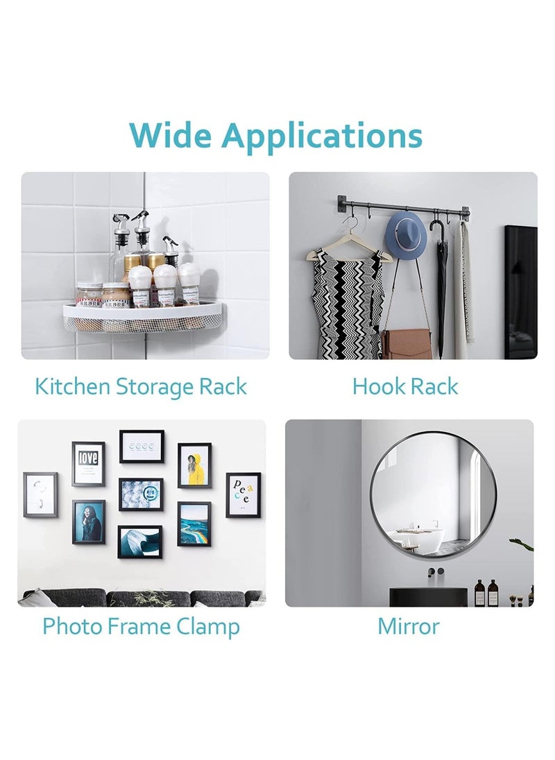 Wall Hooks for Hanging Photos and Housewares Self Adhesive Heavy Duty Multipurpose Adhesive Hooks Easy to Apply Removable Transparent Hooks Waterproof Oil Proof  - Image 5