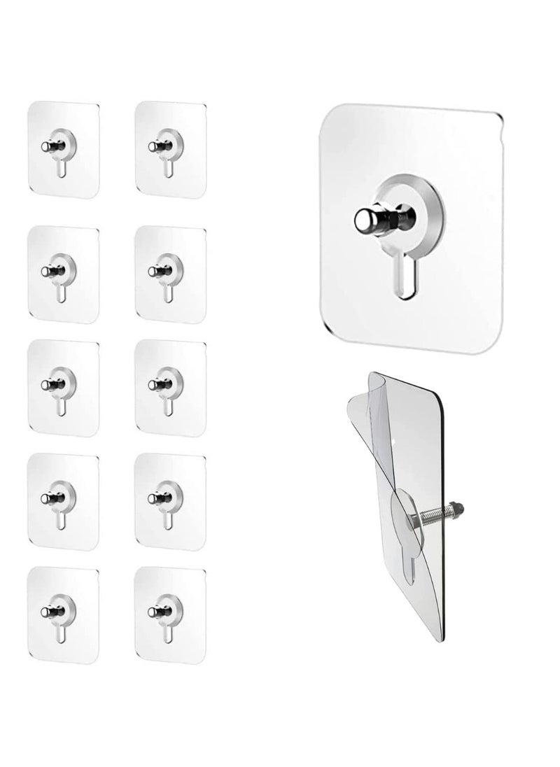 Wall Hooks for Hanging Photos and Housewares Self Adhesive Heavy Duty Multipurpose Adhesive Hooks Easy to Apply Removable Transparent Hooks Waterproof Oil Proof  - Image 1