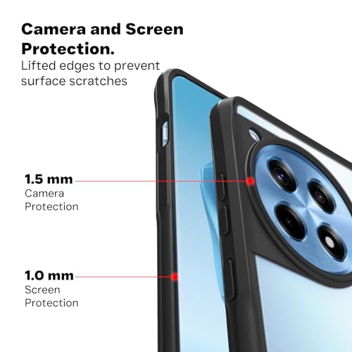 RIGGEAR Shockproof Tough Hybrid Armor Back Cover Case Compatible with OnePlus 12R (Frost Matte PC + Black TPU Bumper) - Image 3