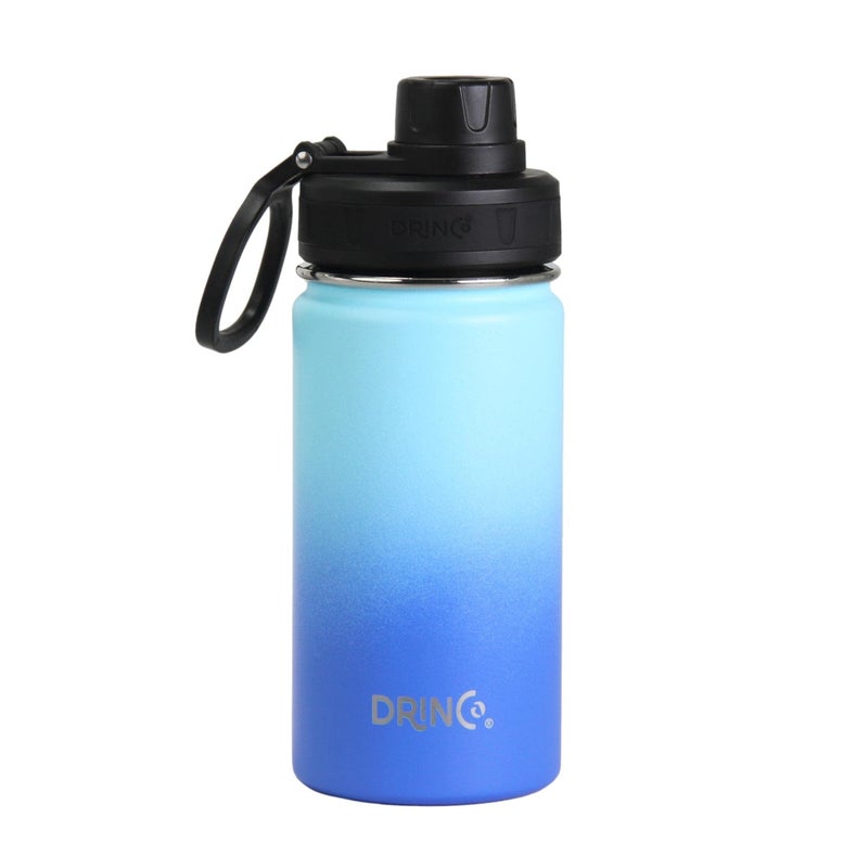 DRINCO Stainless Steel Water Bottle Spout Lid Vacuum Insulated Double Wall Water Bottle Wide Mouth 40oz 32oz 22oz 18oz 14oz Leak Proof Keeps Cold or Hot 14 oz 14oz Morning Sky Blue
