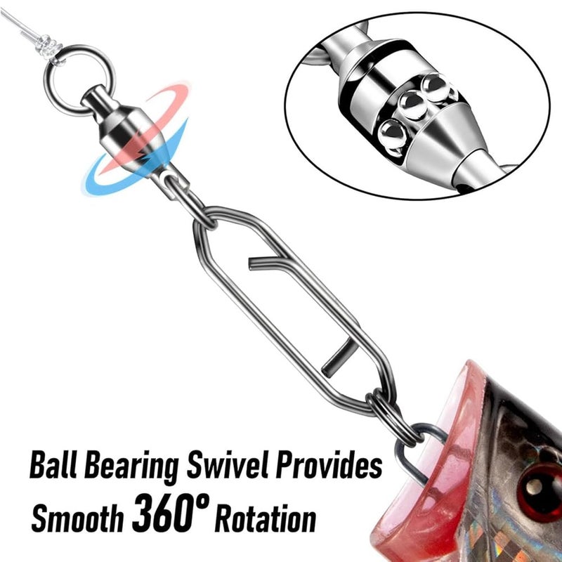 30 Pack Fishing Speed Clips Quick Change Snap Swivels With Ball Bearing Size 1 - Image 4
