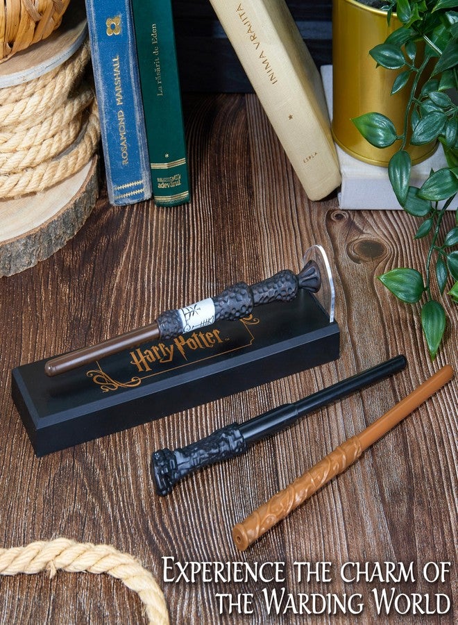 Harry Potter Levitating Wand Pens, Pack of 3 Magical Black Ink Ballpoint Wand Pens with Magnetic Display Stand, Dumbledore Hermione Gifts (Multi 3 Pcs) - Image 5
