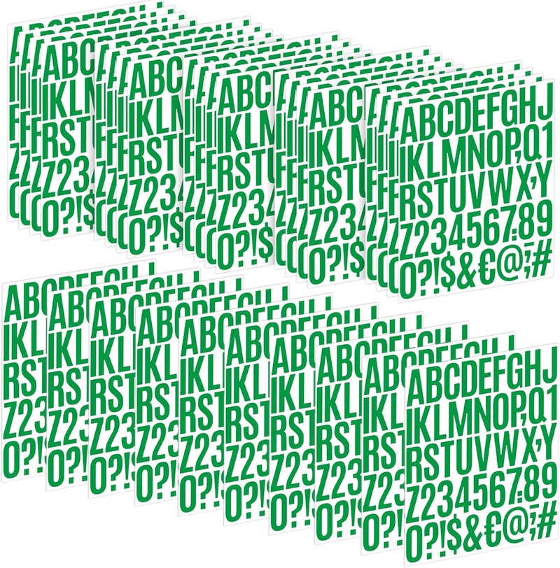 Metsyth Letter Stickers 30 Sheets 1500 PCS Large Alphabet Sticker 2 Inch Vinyl Self Adhesive Stick on Stickers for Water Bottles Cup Mailbox Number Address Craft Scrapbooking Bulletin Board Decor Green - Image 1