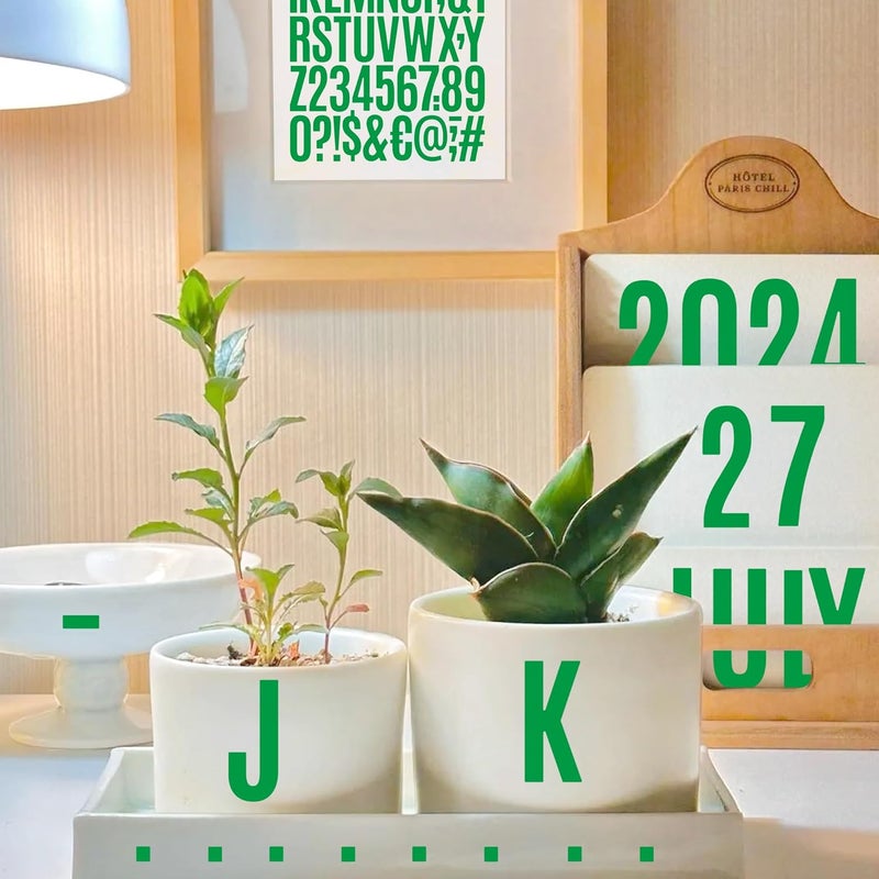 Metsyth Letter Stickers 30 Sheets 1500 PCS Large Alphabet Sticker 2 Inch Vinyl Self Adhesive Stick on Stickers for Water Bottles Cup Mailbox Number Address Craft Scrapbooking Bulletin Board Decor Green - Image 4