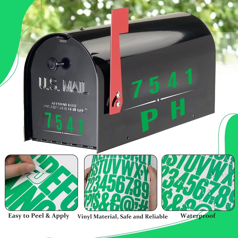 Metsyth Letter Stickers 30 Sheets 1500 PCS Large Alphabet Sticker 2 Inch Vinyl Self Adhesive Stick on Stickers for Water Bottles Cup Mailbox Number Address Craft Scrapbooking Bulletin Board Decor Green - Image 3