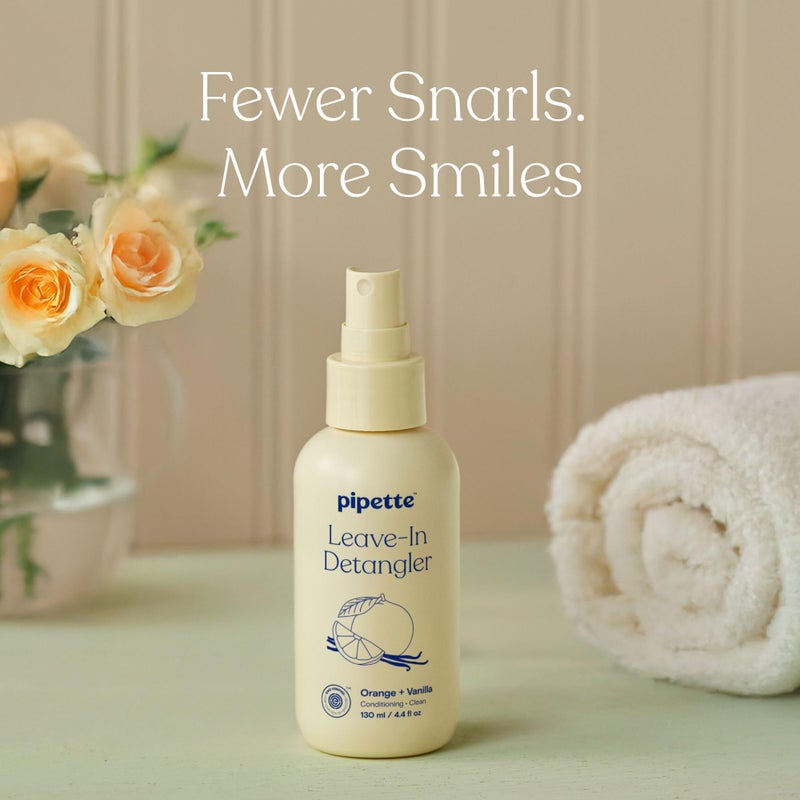 Pipette Leave-In Hair Detangler Spray for Kids, 4.4 Fl Oz, Silicone-free Detangling Spray with Squalane to Moisturize All Hair Types, Toddler and Kids Hair Products, Orange and Vanilla Scent - Image 5