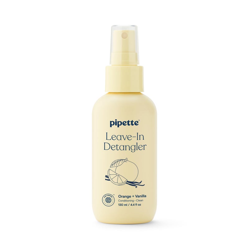 Pipette Leave-In Hair Detangler Spray for Kids, 4.4 Fl Oz, Silicone-free Detangling Spray with Squalane to Moisturize All Hair Types, Toddler and Kids Hair Products, Orange and Vanilla Scent - Image 1