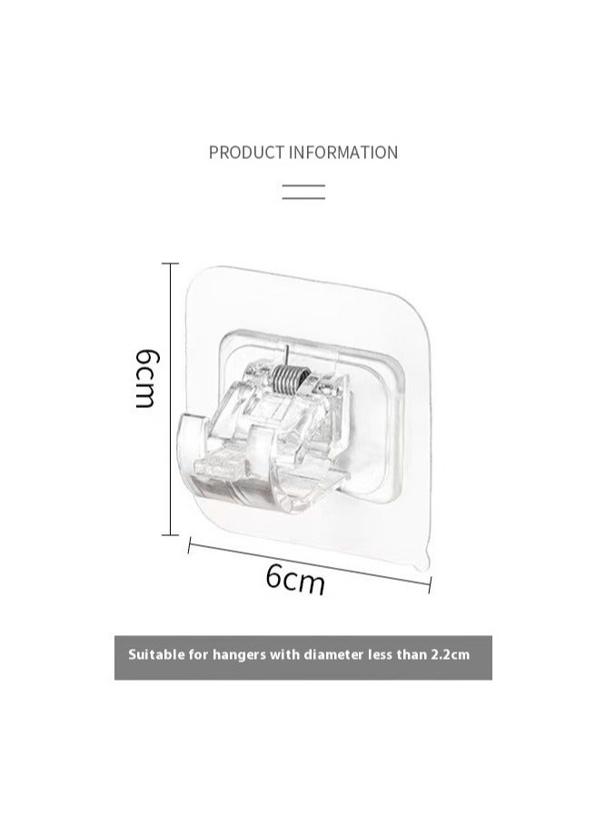 2Pcs Curtain Rod Hooks Punch-Free Towel Rod Bracket Curtain Rod Fixing Clip White - Image 4