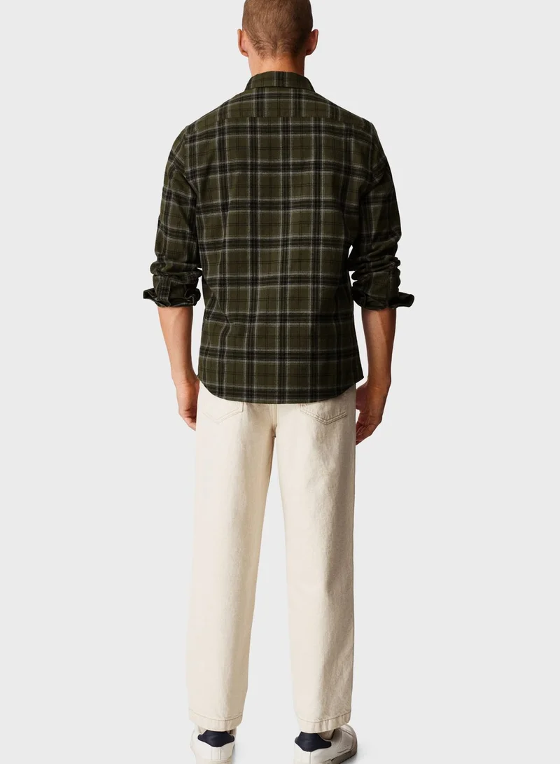 Mango Man Checked Regular Fit Shirt