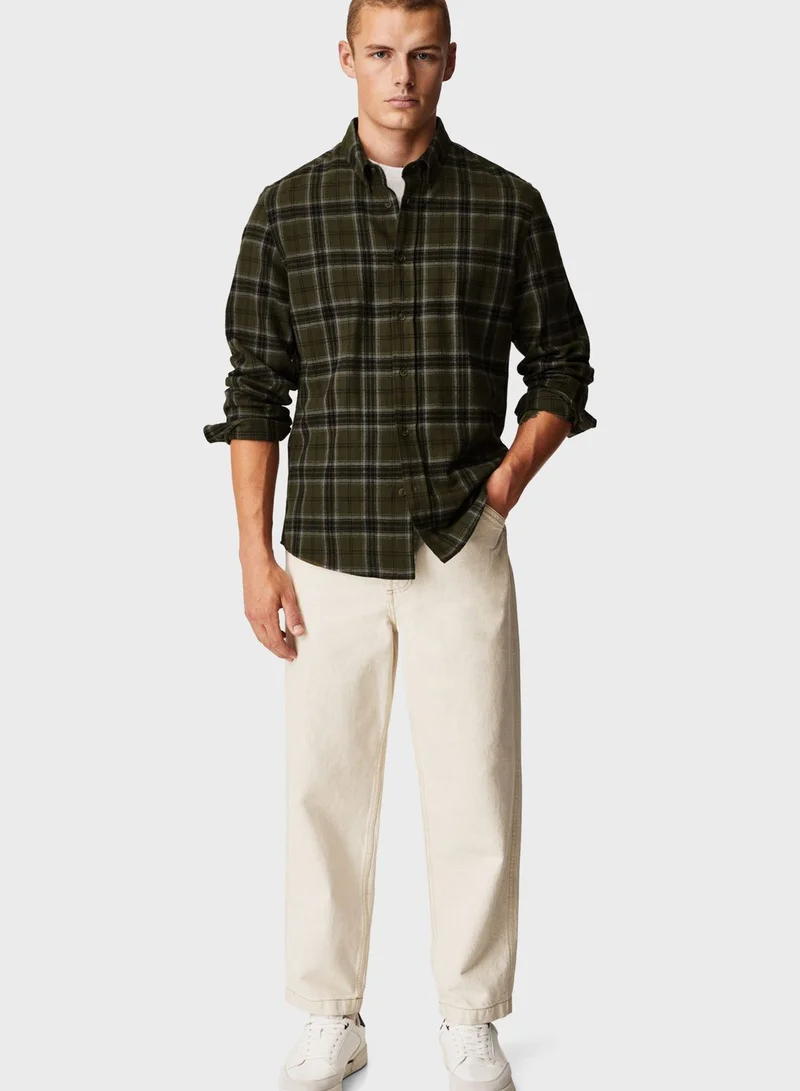 Mango Man Checked Regular Fit Shirt