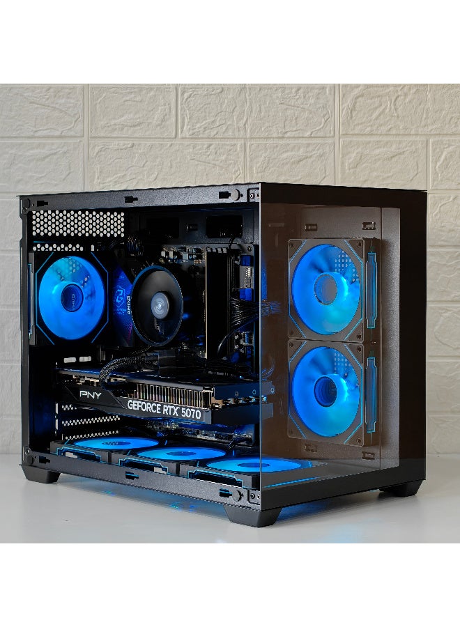  موستيك للتجارة العامة ذ م م جهاز كمبيوتر للألعاب بمعالج Ryzen 5 7500F بتردد يصل إلى 5.0 جيجاهرتز | بطاقة رسومات RTX 5070 بسعة 12 جيجابايت GDDR7 | قرص SSD بسعة 1 تيرابايت NVMe M.2 | ذاكرة وصول عشوائي (RAM) بسعة 16 جيجابايت DDR5 بتردد 5600 ميجاهرتز | مبرد المعالج الأصلي | نظام التشغيل Windows 11 Pro black - Image 2