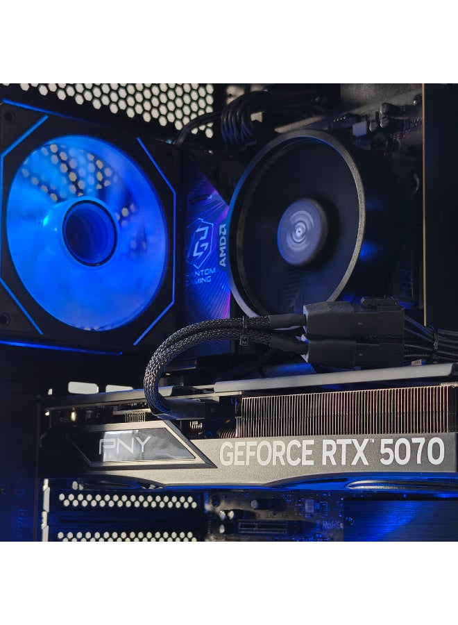  موستيك للتجارة العامة ذ م م جهاز كمبيوتر للألعاب بمعالج Ryzen 5 7500F بتردد يصل إلى 5.0 جيجاهرتز | بطاقة رسومات RTX 5070 بسعة 12 جيجابايت GDDR7 | قرص SSD بسعة 1 تيرابايت NVMe M.2 | ذاكرة وصول عشوائي (RAM) بسعة 16 جيجابايت DDR5 بتردد 5600 ميجاهرتز | مبرد المعالج الأصلي | نظام التشغيل Windows 11 Pro black - Image 4