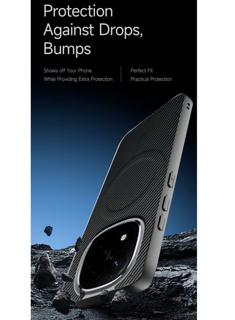 Wtech Xiaomi Redmi Note 14 Pro+ 5G 2025 Soft Silicone Carbon Fiber Magsafe Protective Back Case Cover (MCFPSN) - Grey - Image 2