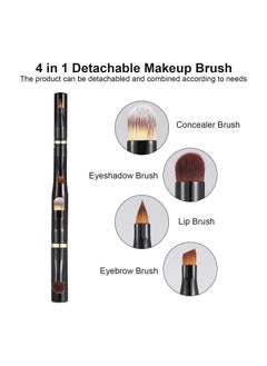 KASTWAVE 4 in 1 Eye Makeup Brush Set, Portable Travel Lip Brush Eyebrow Liner Brush Detachable Eyeshadow Face Concealing Brush for Eyeshadow Powder Brush, Face Cosmetic Brush for Foundation, Concealer, Powder  - Image 2