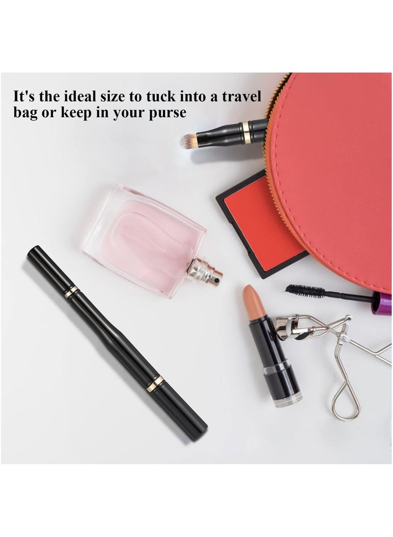 KASTWAVE مجموعة فرش مكياج عيون 4 في 1، فرشاة شفاه للسفر المحمولة، فرشاة محدد الحواجب، فرشاة خافي عيوب للظل، فرشاة مكياج للوجه لمستحضرات التجميل، الأساس، الخافي، البودرة - Image 5
