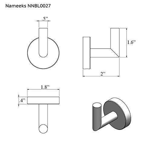 Nameeks NNBL0027 Luxury Hotel Polished Bathroom Hook, Chrome - Image 2