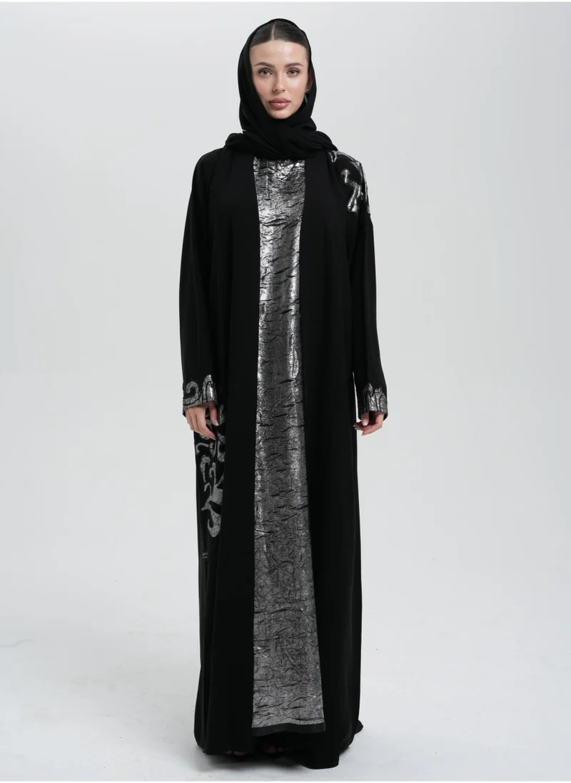 ميم باي ماريا Applique abaya with inner