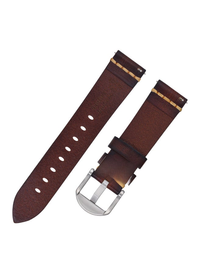 For 22mm Huawei Gt3 Watch Handmade Leather Strap Italian Vegetable Tanned Leather Samsung Cowhide Watch Strap - Image 5