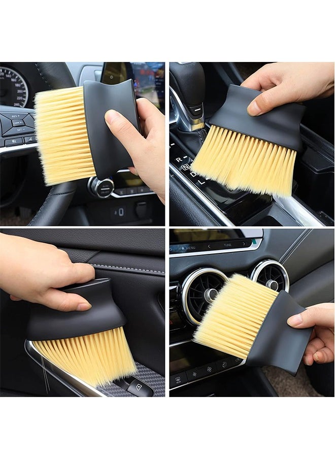 Sweet Life - Car Detailing Brush Set Auto Interior Dust Brush and Microfiber Soft Fleece Car Wash Gloves for Cleaning Automotive Dashboard Air Conditioner Vents Leather Computer - Image 1