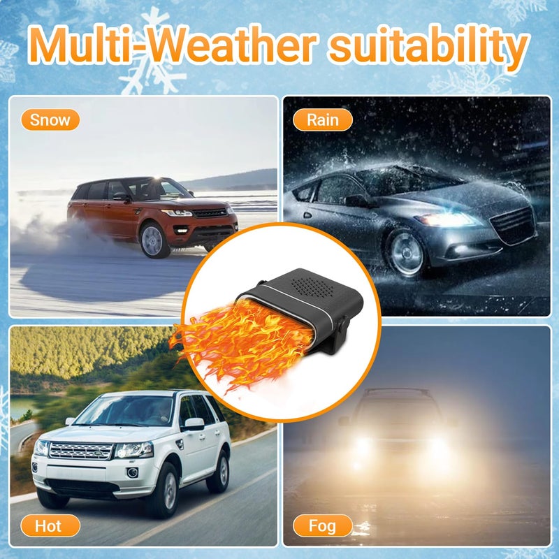 BSTGEKELY 150W 12V car heater and Fan, Portable Auto Defroster Defogger with Dual Mode, 360Â° Rotatable for Interior Warming and Cooling, Easy Plug-in - Image 5