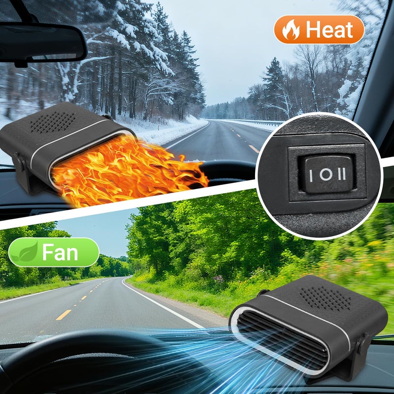 BSTGEKELY 150W 12V car heater and Fan, Portable Auto Defroster Defogger with Dual Mode, 360Â° Rotatable for Interior Warming and Cooling, Easy Plug-in - Image 4