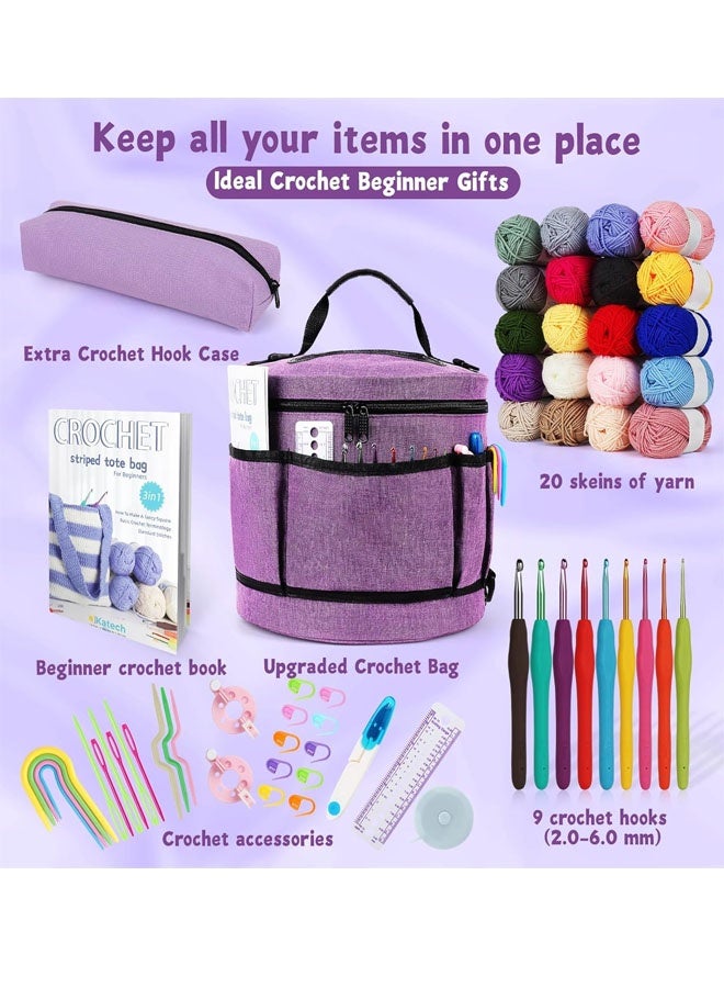 كيلا مجموعة أدوات الكروشيه للمبتدئين، مجموعة أدوات الكروشيه للمبتدئين للبالغين - تتضمن مجموعات الكروشيه خطافات الكروشيه وحقيبة الحياكة وخيوط الكروشيه لتعليمات الكروشيه ومجموعة الحياكة ولوازم الكروشيه والهدايا - Image 4