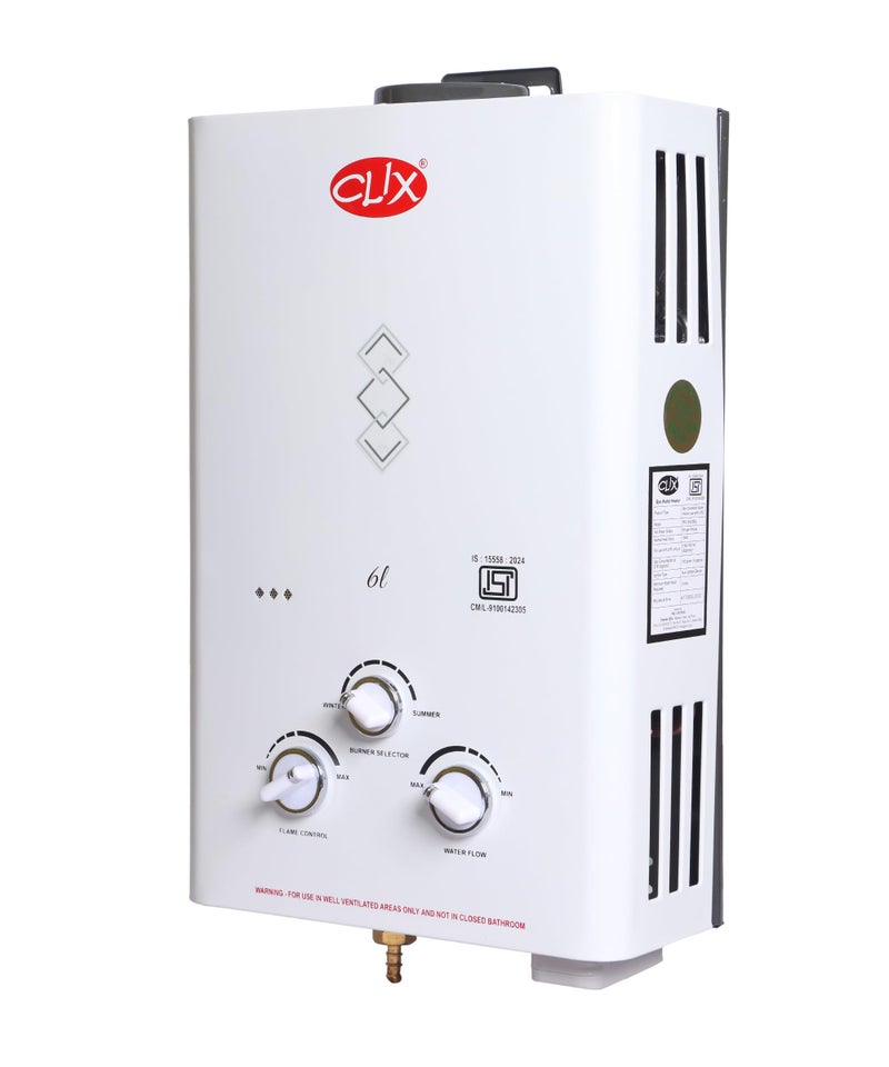 Clix 6-Litre Gas Geyser | Instant Heating Gas Water Heater for Home & Kitchen - Image 2