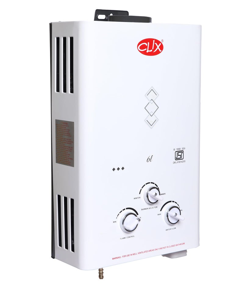 Clix 6-Litre Gas Geyser | Instant Heating Gas Water Heater for Home & Kitchen - Image 5