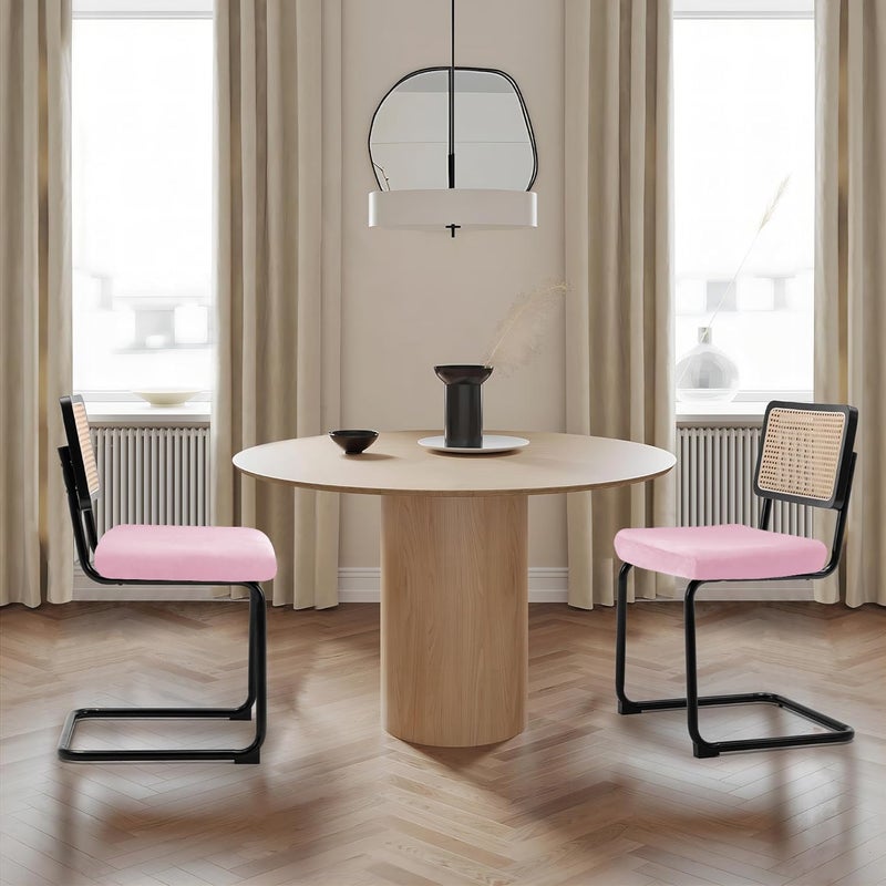 SONNACH Velvet Chair Seat Covers for Mid Century Modern Dining Chairs, Armless Accent Chairs Seat Slipcovers Pack of 4 (Pink) - Image 5