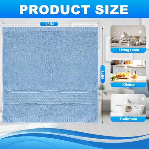 INFICRIME 6 Pack 100 Cotton Wash Cloth 13x13 Inch Highly Absorbent and Soft Feel Fingertip Towels Machine Washable Washcloths for Bathroom Gym Hotel Spa and Kitchen 6 Colors - Image 3
