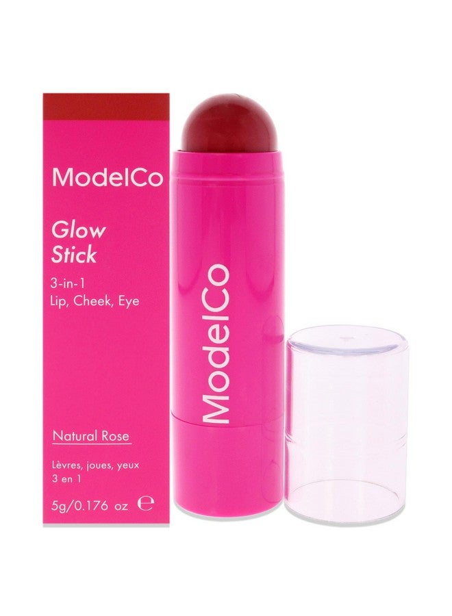 موديلكو Glow Stick 3-In-1 - كريم تلوين متعدد الاستخدامات - تركيبة كريمية مرطبة - توفر لونًا مضيءًا لتوهج صحي - تغطية قابلة للبناء من شفاف إلى مشبع - وردي طبيعي - 0.176 أونصة - Image 1