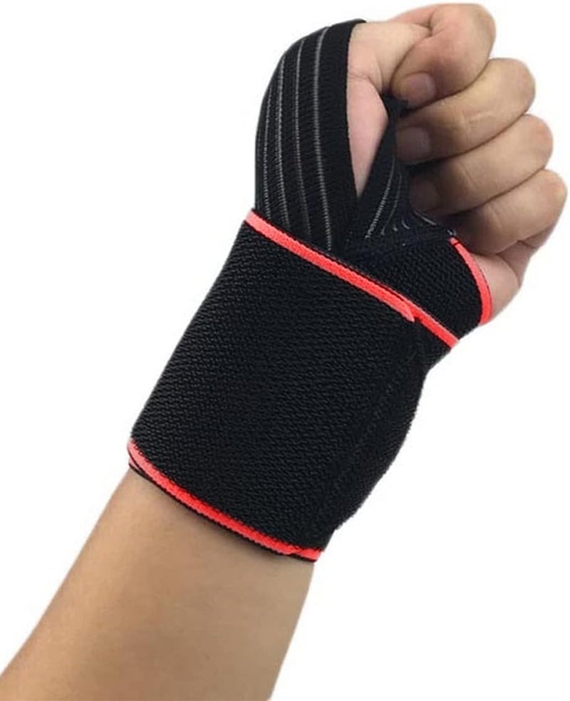 SHOWAY Wrist Brace Weightlifting Brace with Elastic Strap,Carpal Tunnel Hand Support,Wrist Wraps for Sports Exercise,Arthritis for Men,Women,Right&Left (Red) - Image 4