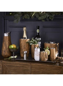 S'well S'well Stainless Steel Ice Bucket with Tongs - Holds 68oz of Ice - Teakwood - Triple-Layered Vacuum-Insulated Container Designed to Keep Ice Colder, Longer - BPA-Free Designer Barware Accessories  - Image 2