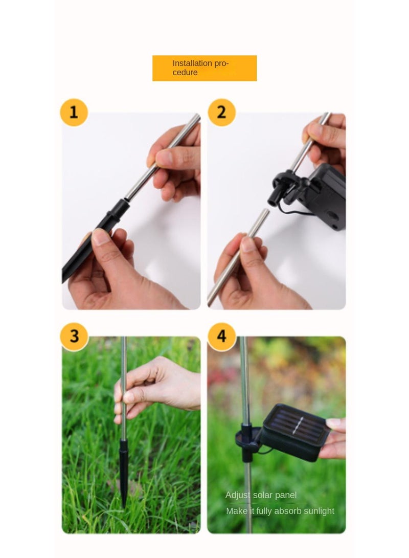 1 PCS Solar Outdoor Lights Courtyard Decorative Waterproof Tulip Lights Garden Villa Plug-in Lawn Lights Outdoor Plug-in Lights Yellow - Image 4