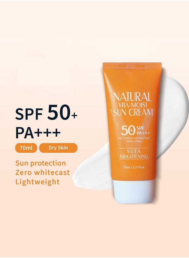 3W CLINIC Natural Vita-Moist Sun Cream 70ml  - Image 4
