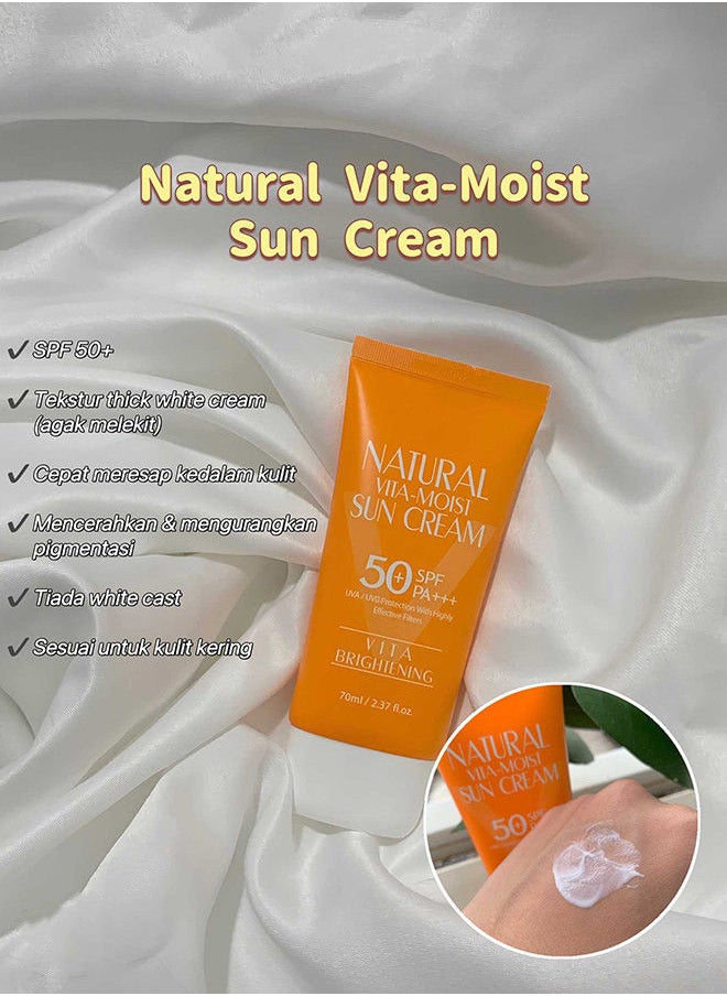 3W CLINIC Natural Vita-Moist Sun Cream 70ml  - Image 5