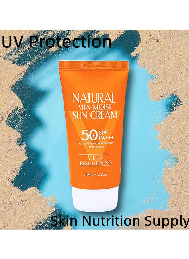 3W CLINIC Natural Vita-Moist Sun Cream 70ml  - Image 2