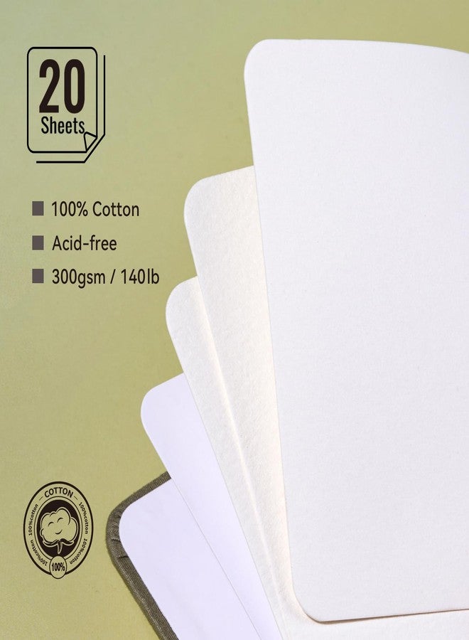 Lightwish Watercolor Sketchbook, 100% Cotton Cold Press Art Supplies Watercolor Paper Journal 3.8 * 5.1In, 2 Pack 40 Sheets (140lb/300gsm), Acid-Free for Watercolors, Gouache, Acrylics - Image 3