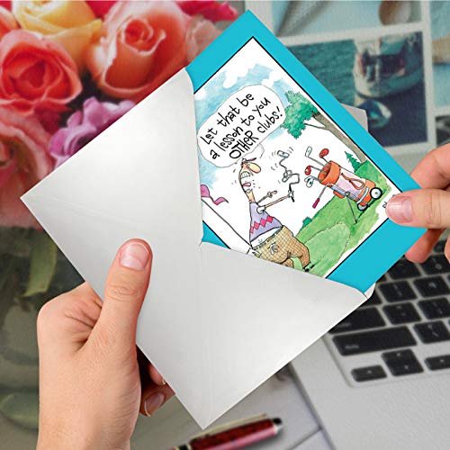 NobleWorks - 1 Funny Fathers Day Card - Humor Card for Dad, Pa, Pop, Daddy, Stepfather with Envelope - Other Clubs 0326 - Image 5