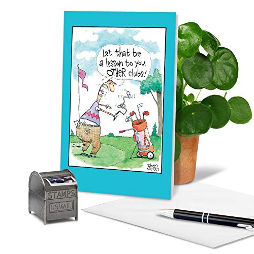 NobleWorks - 1 Funny Fathers Day Card - Humor Card for Dad, Pa, Pop, Daddy, Stepfather with Envelope - Other Clubs 0326 - Image 3