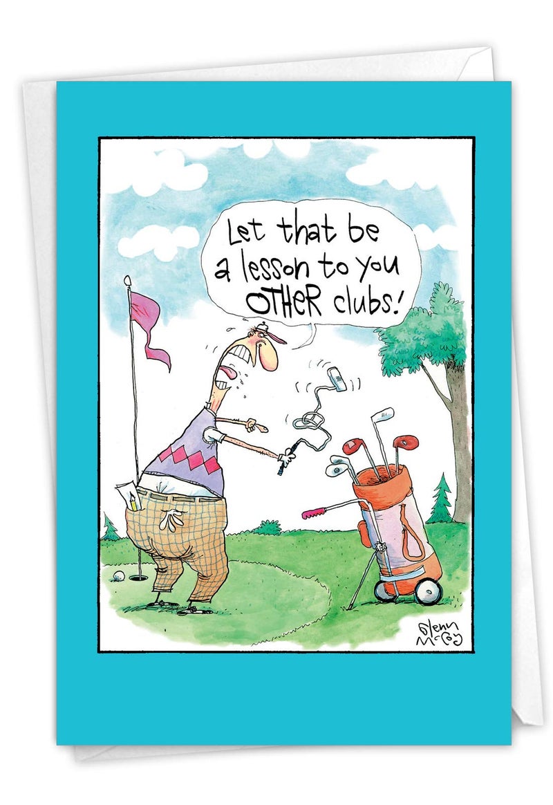 NobleWorks - 1 Funny Fathers Day Card - Humor Card for Dad, Pa, Pop, Daddy, Stepfather with Envelope - Other Clubs 0326 - Image 1