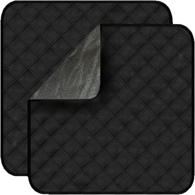 GRUENERDE 2pcs Waterproof Chair Pads for Incontinence Washable Seat Protector Pads 21x22in (Black) - Image 1