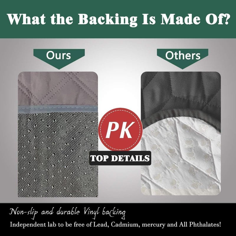 GRUENERDE 2pcs Waterproof Chair Pads for Incontinence Washable Seat Protector Pads 21x22in (Black) - Image 2