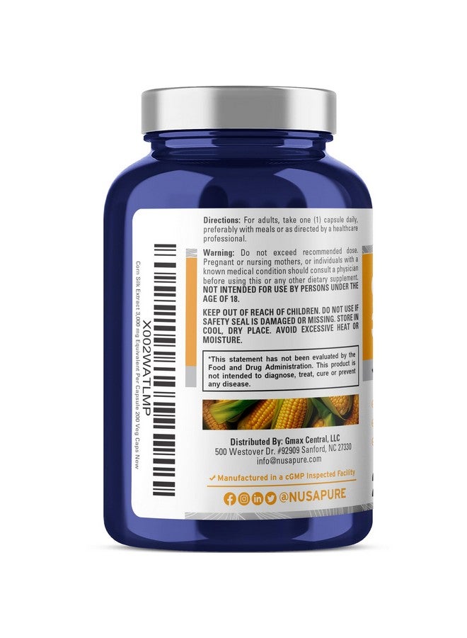 NusaPure Corn Silk Extract 3,000 mg per Caps - 200 Veggie Caps (100% Vegetarian, Non-GMO, Extract 20:1, Vegan) - Image 3
