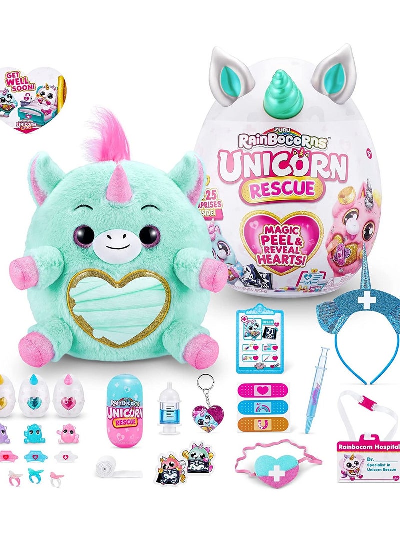 Rainbocorns Unicorn Rescue Surprise (Blue) by ZURU, Collectible Plush Stuffed Animal, Egg Toys  - Image 2
